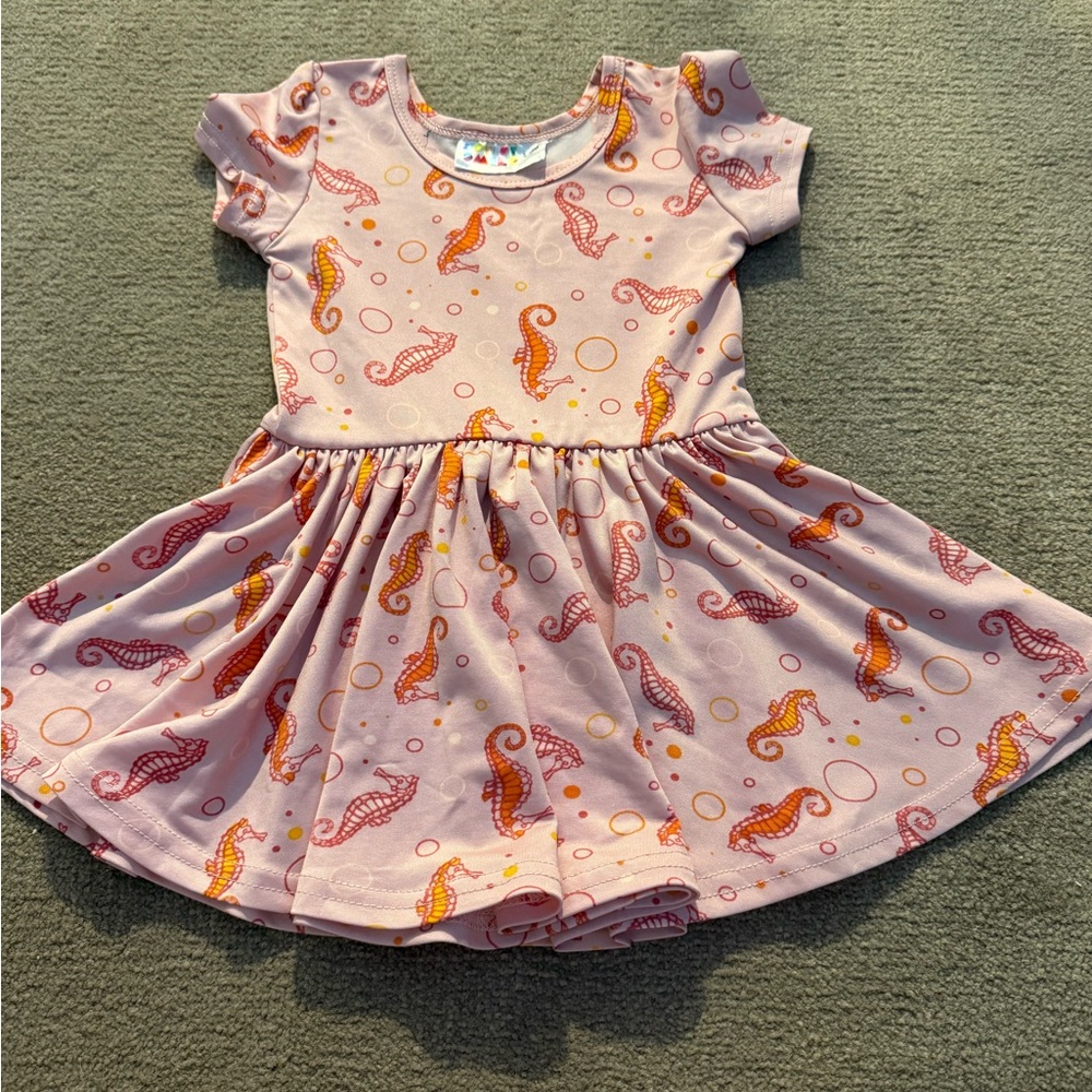 ⭐️3 for $25⭐️Dot Dot Smile Pink and Orange Seahorse Dress